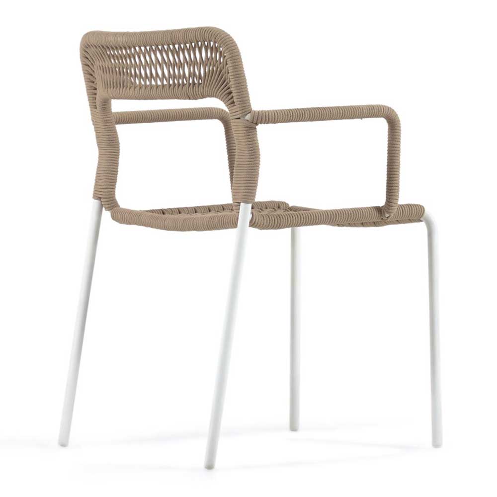 In- und Outdoor Stühle Hikari mit Armlehnen - stapelbar (4er Set)