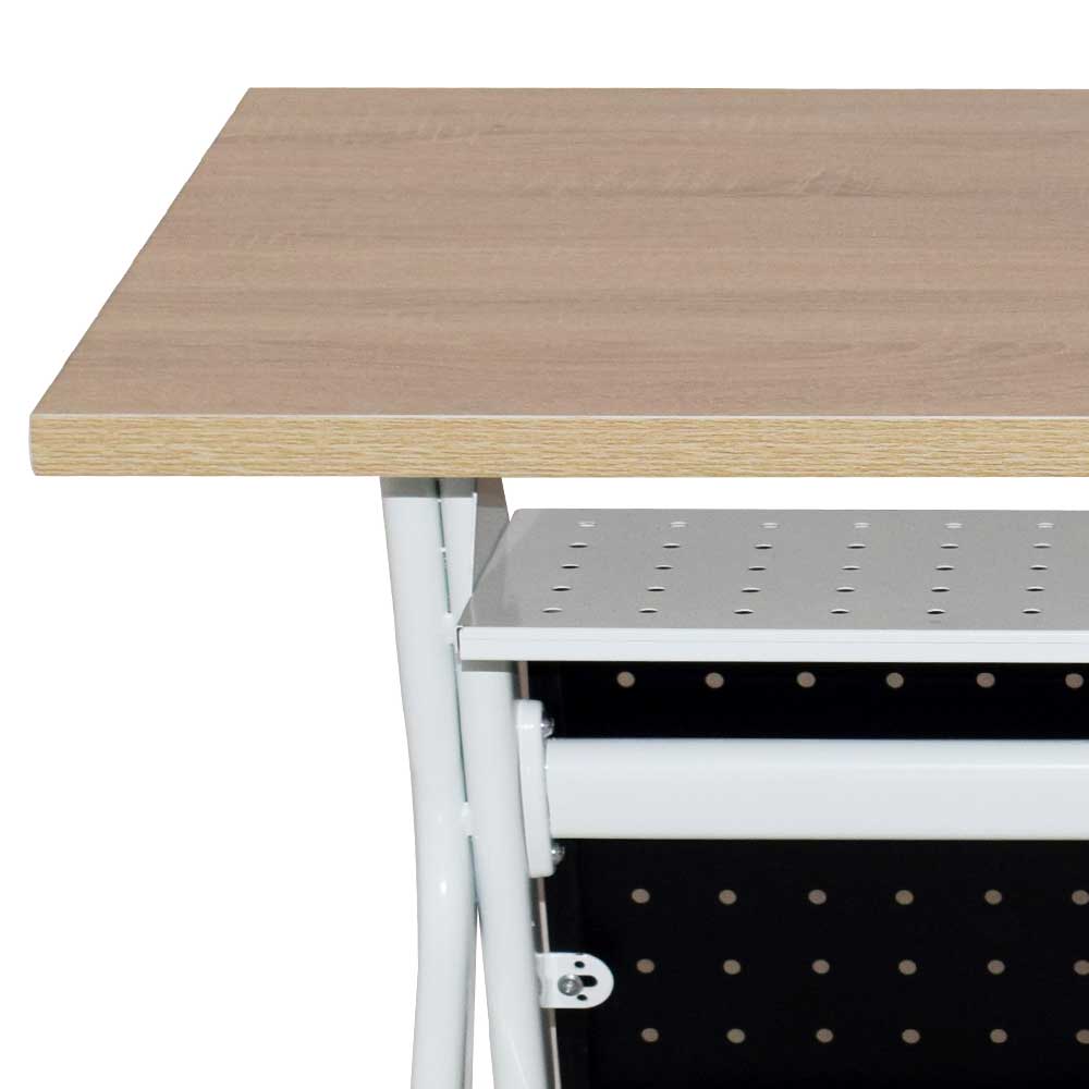 Rollbarer Schreibtisch Donostia mit Knieraumblende 100 cm breit