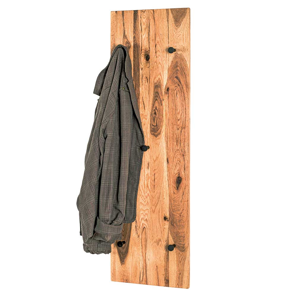 Holz Hängegarderobe Idamoro aus Eiche mit 5 Kleiderhaken