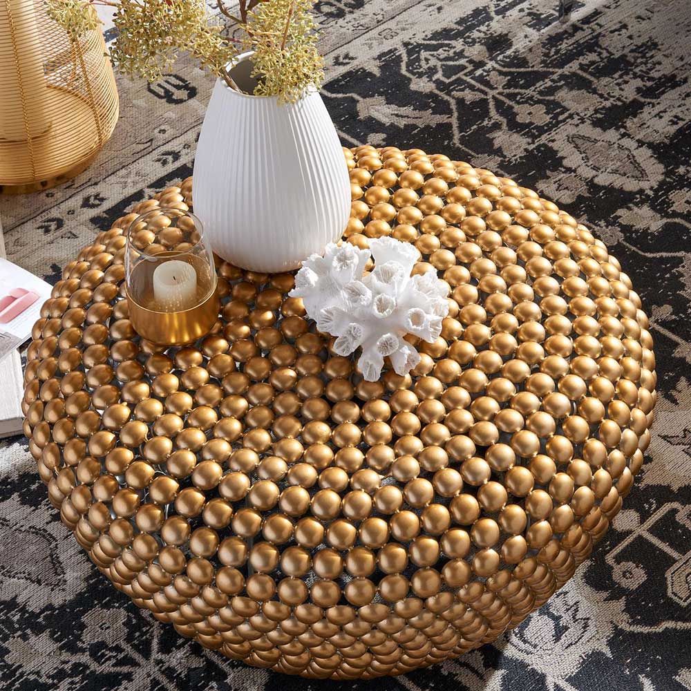 Coffee Table Gold Ivericiano im orientalischen Stil aus Aluminium