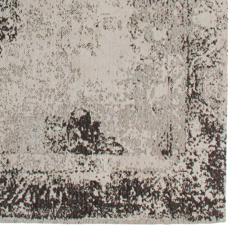 Chenillegewebe Teppich Kalistra in Beige und Anthrazit im Vintage Design