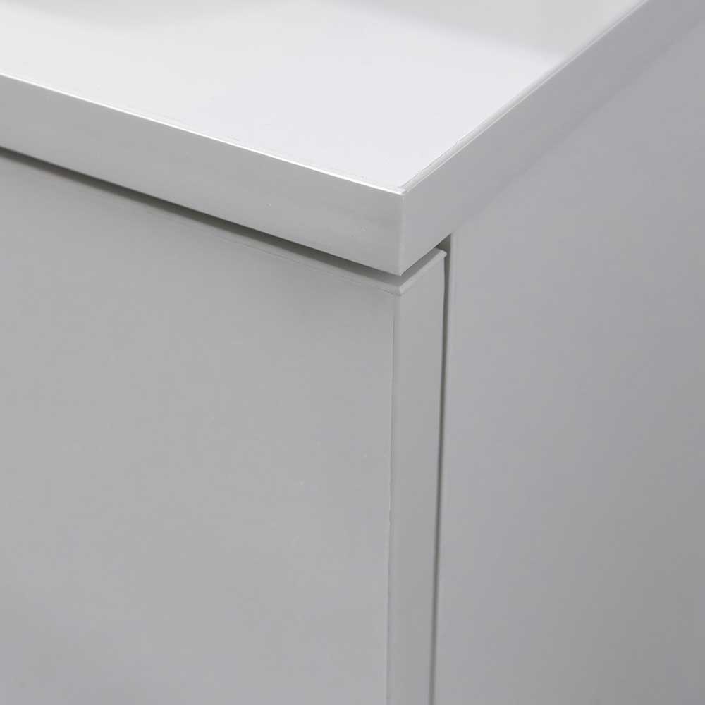 Weiße Boxbett Kommode Salverna mit drei Schubladen 67 cm hoch
