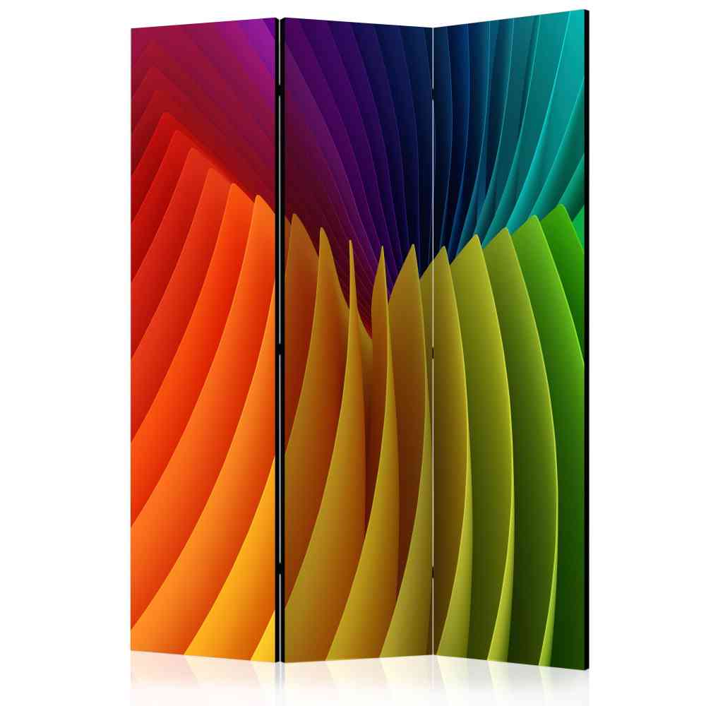 Raumteilerparavent Ricinga mit Farb-Blättern 3 teilig