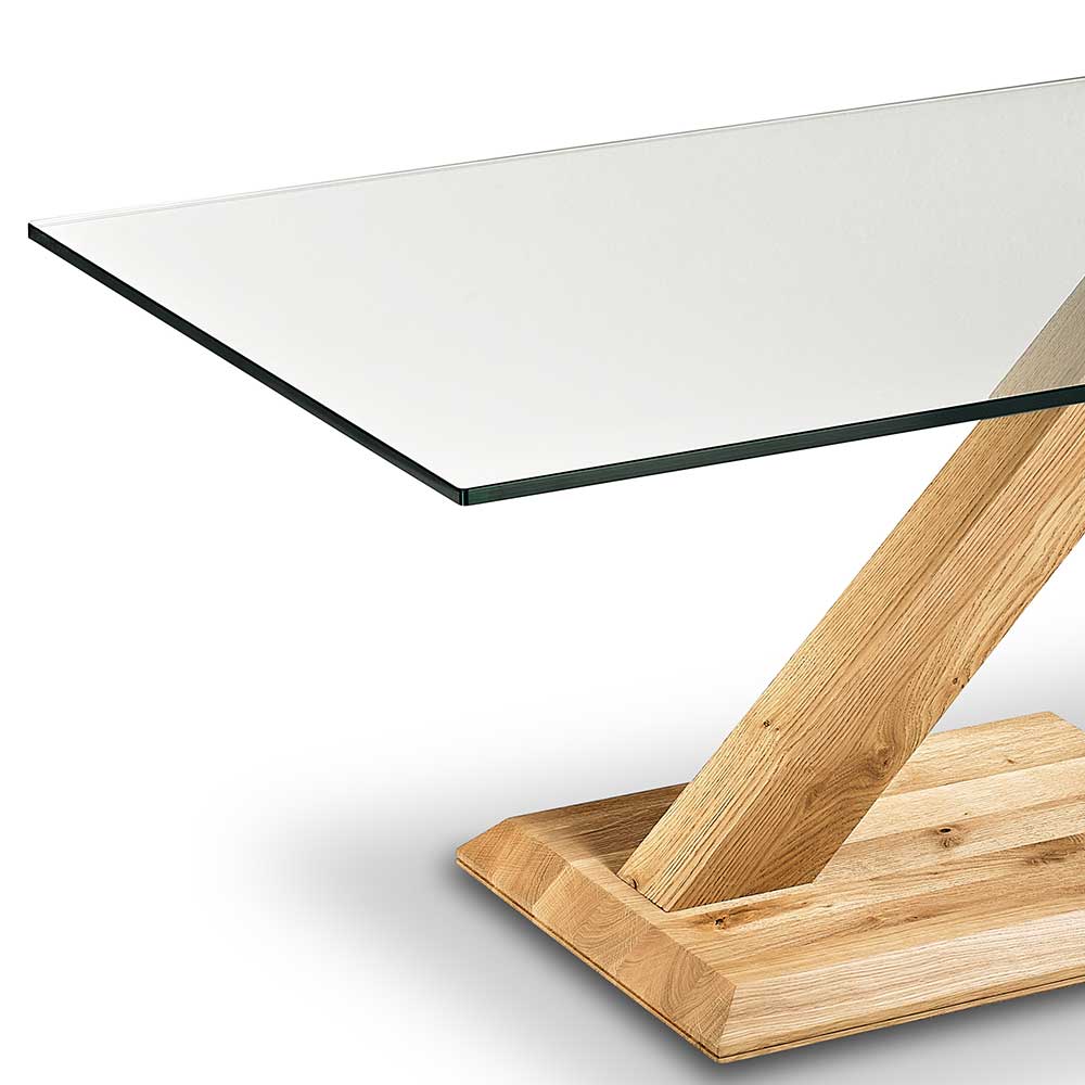 Sofa Tisch This in Asteichefarben und Transparent mit Glasplatte