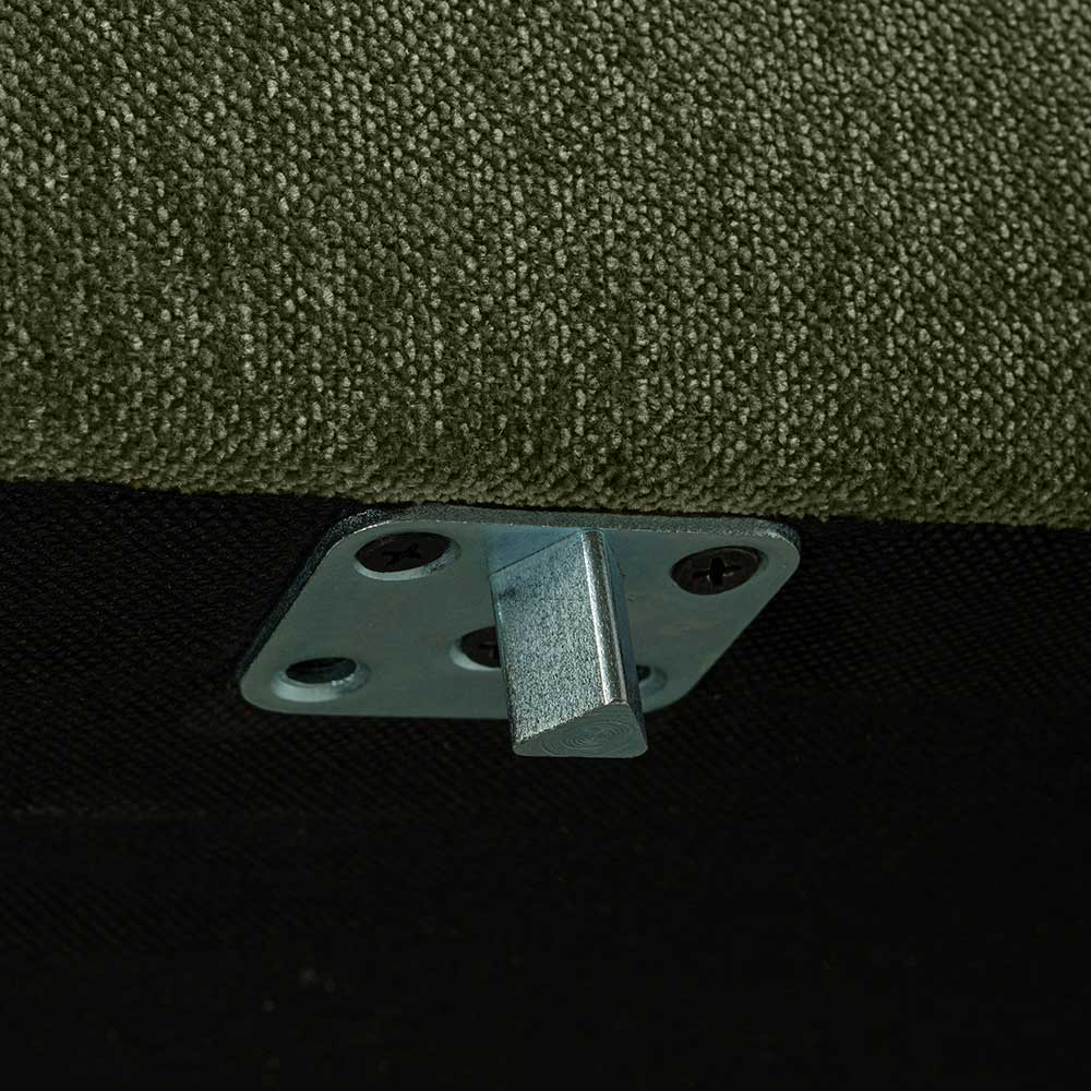 Eckelement Modul Sofa Skaceto in Dunkelgrün mit Vierfußgestell aus Metall