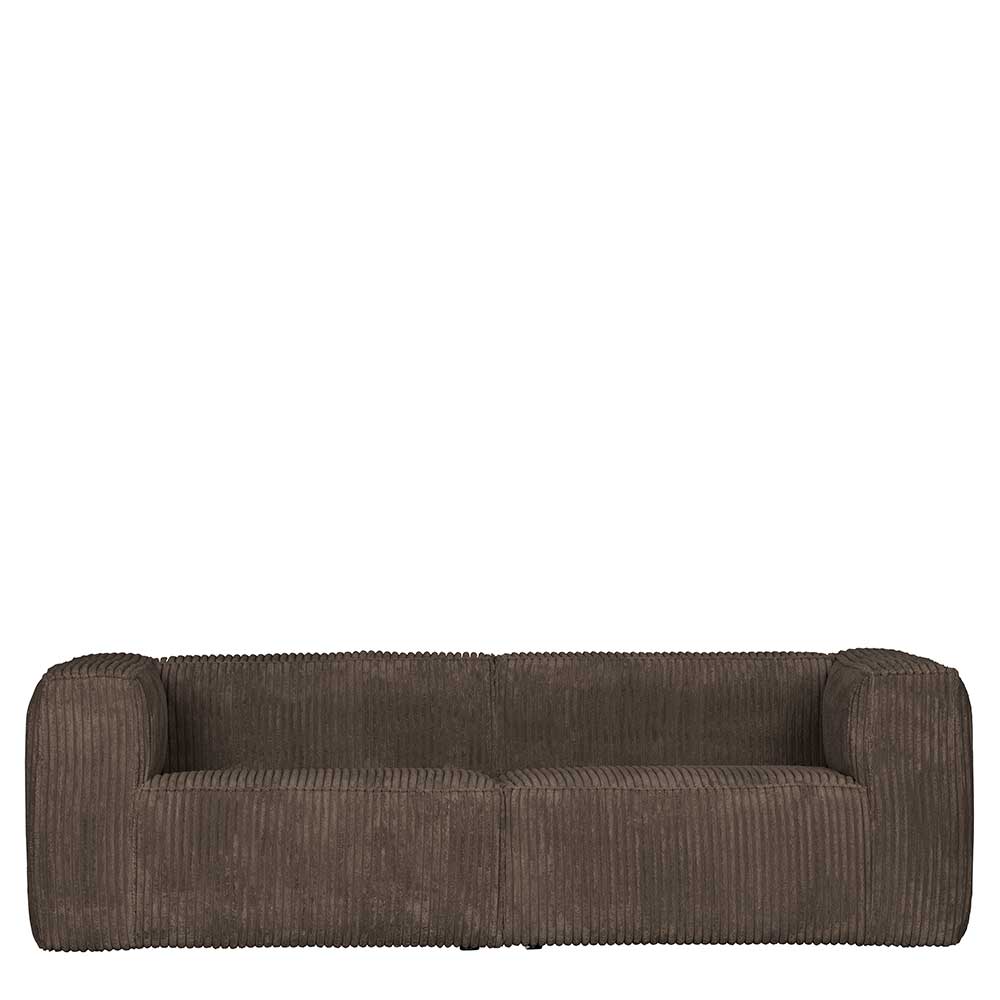 Dreisitzer Couch Locardos in Schlammfarben mit Breitcord Bezug