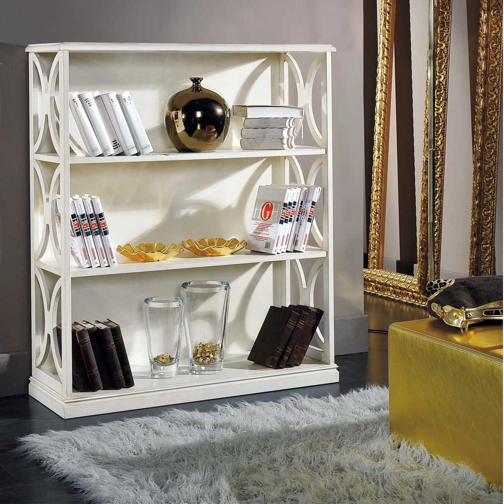 Kleines Bücherregal Amare in Weiß 120 cm hoch