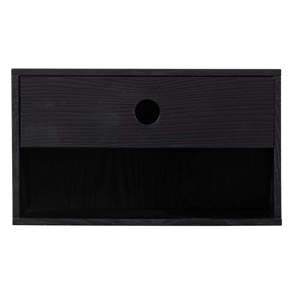 Wand Nachtkonsole Vimal in Schwarz mit einer Schublade