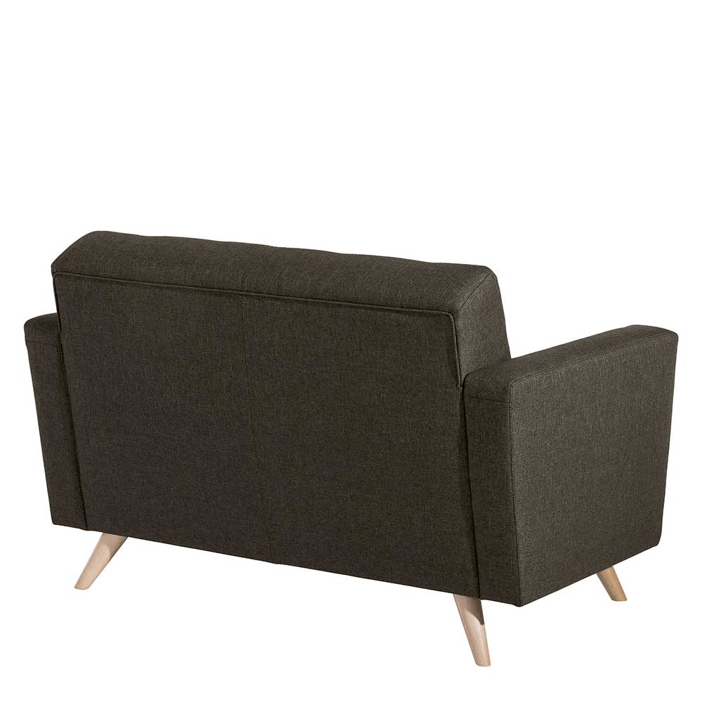 Retrostil Wohnzimmer Couch Aladin 128 cm breit in Braun