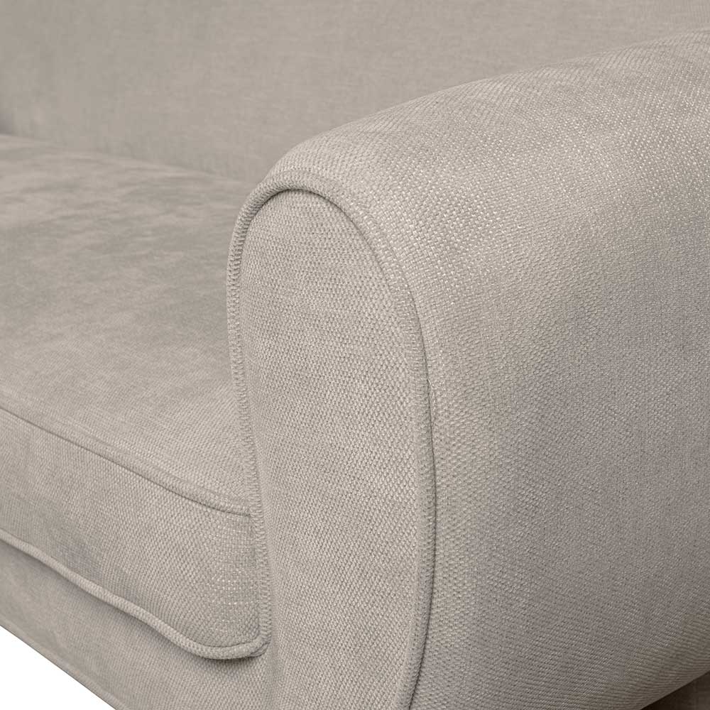 Skandi Design Couch Galadira in Beige mit Chenille Bezug