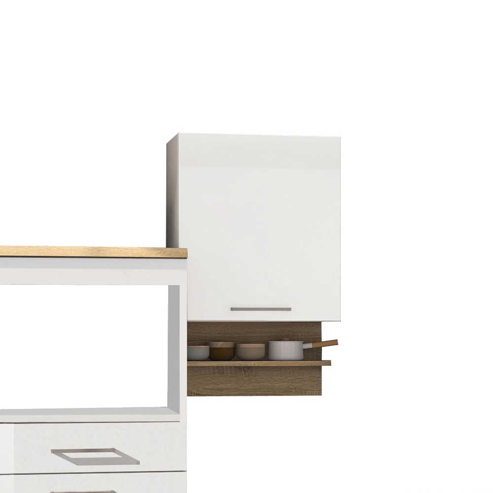 Design Einbauküchenzeile Piemonta in Weiß Hochglanz 270 cm breit (neunteilig)