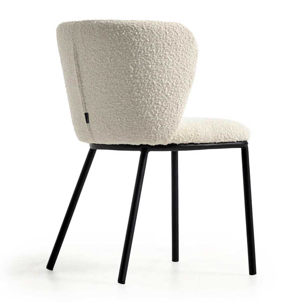 Esstisch Stühle Varysta mit Webplüsch Bezug und Gestell aus Metall (2er Set)