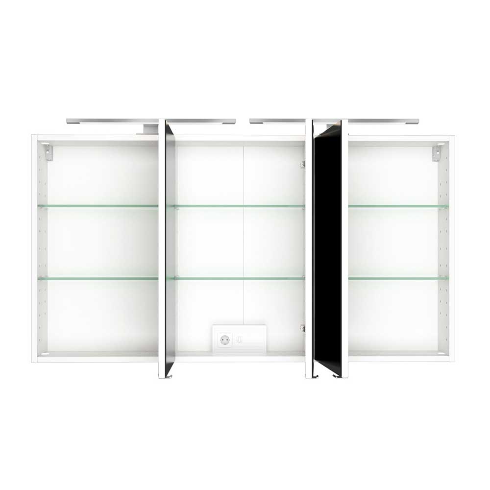 Badspiegelschrank Cavina in Weiß mit drei Türen