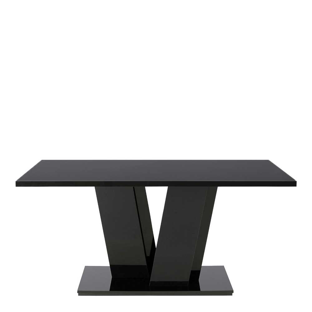 Moderner Esszimmer Tisch Adamina in Schwarz Hochglanz 160 cm breit