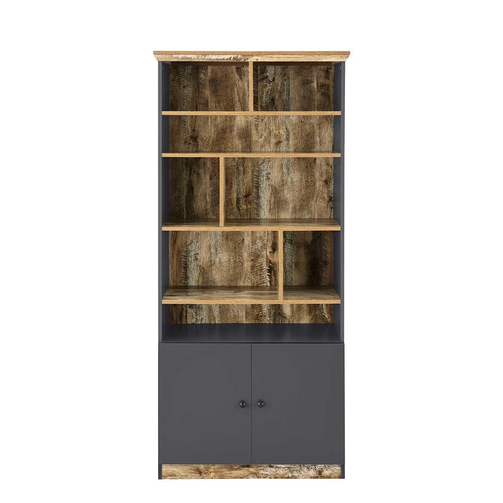 Buchregal mit Türen Kanama in modernem Design 80 cm breit
