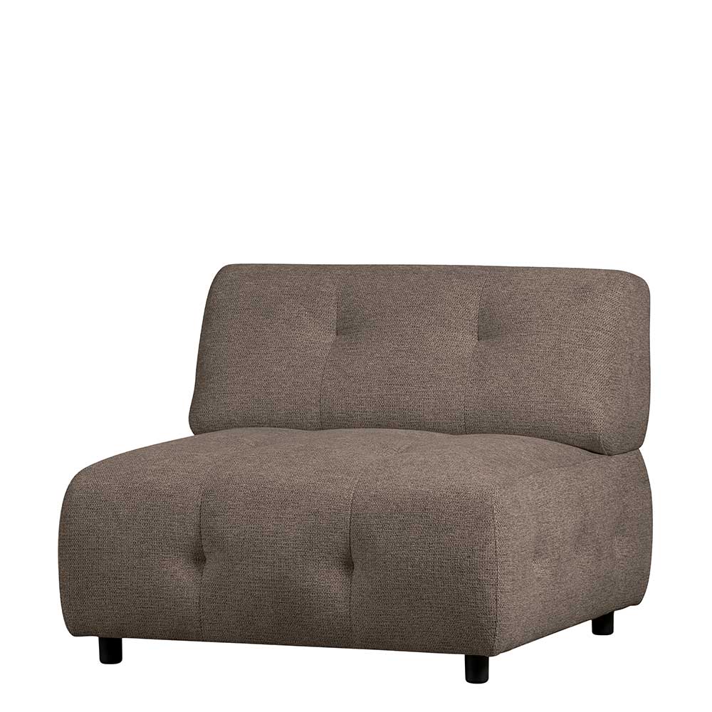 Einsitzer Couch Element Tampa in Graubraun mit Chenille Bezug