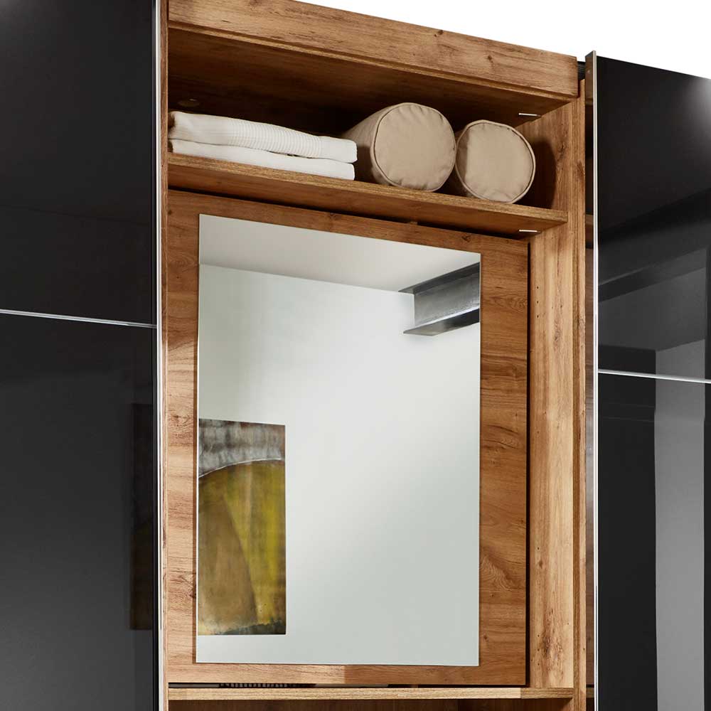 Moderner Kleiderschrank Newok mit Schwebetüren und Spiegel innen