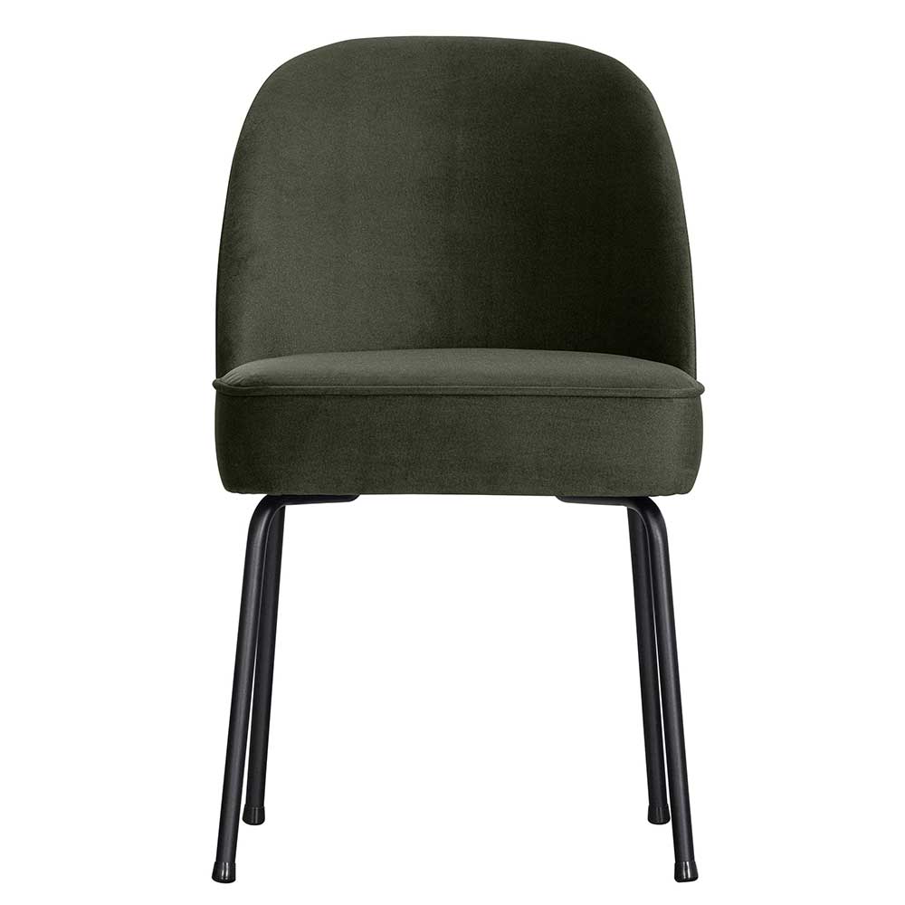 Moderne Esstisch Stühle Beau in Dunkelgrün mit Gestell aus Metall (2er Set)