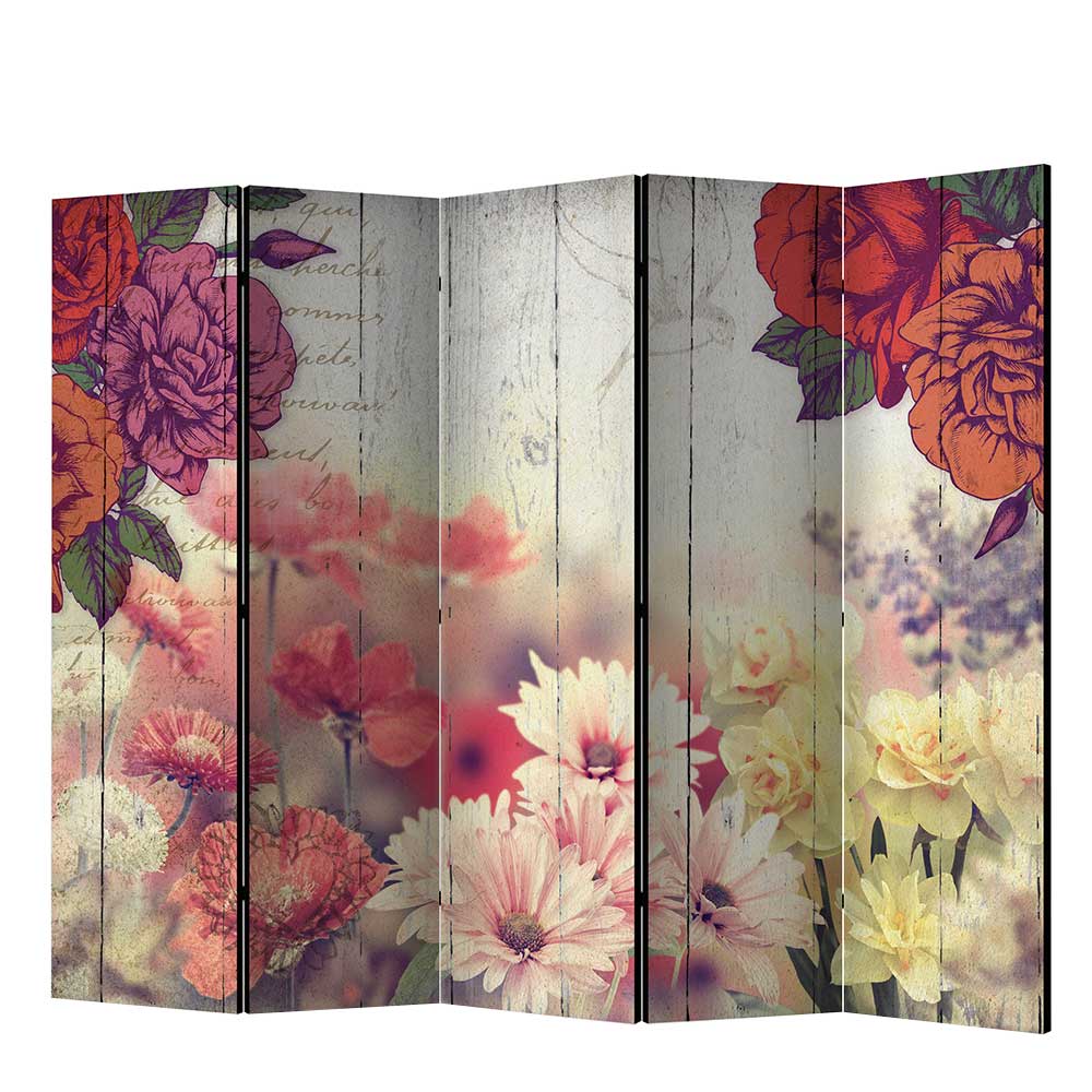 Umkleide Sichtschutz Nicona in Bunt mit XL Blumen Motiv