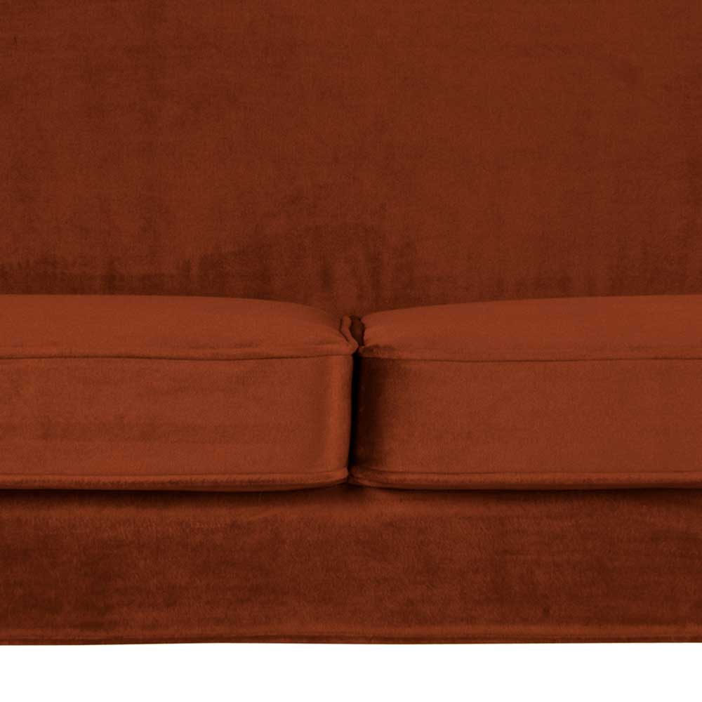 Samtstoff Couch Choicon in Rostfarben und Schwarz 56 cm Sitztiefe