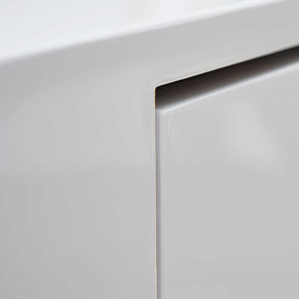 Design Schreibtisch Foman in Weiß und Goldfarben mit zwei Schubladen