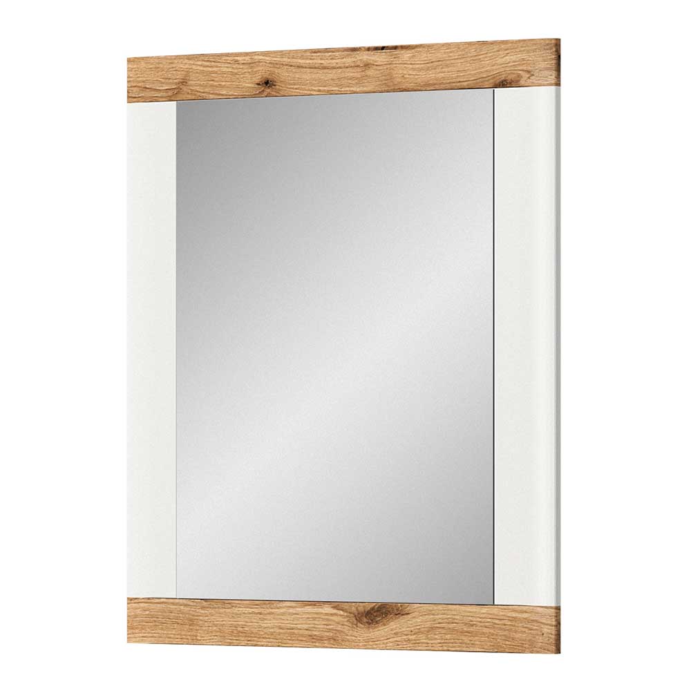 Garderoben Spiegel hängend Liss in Weiß und Wildeichefarben