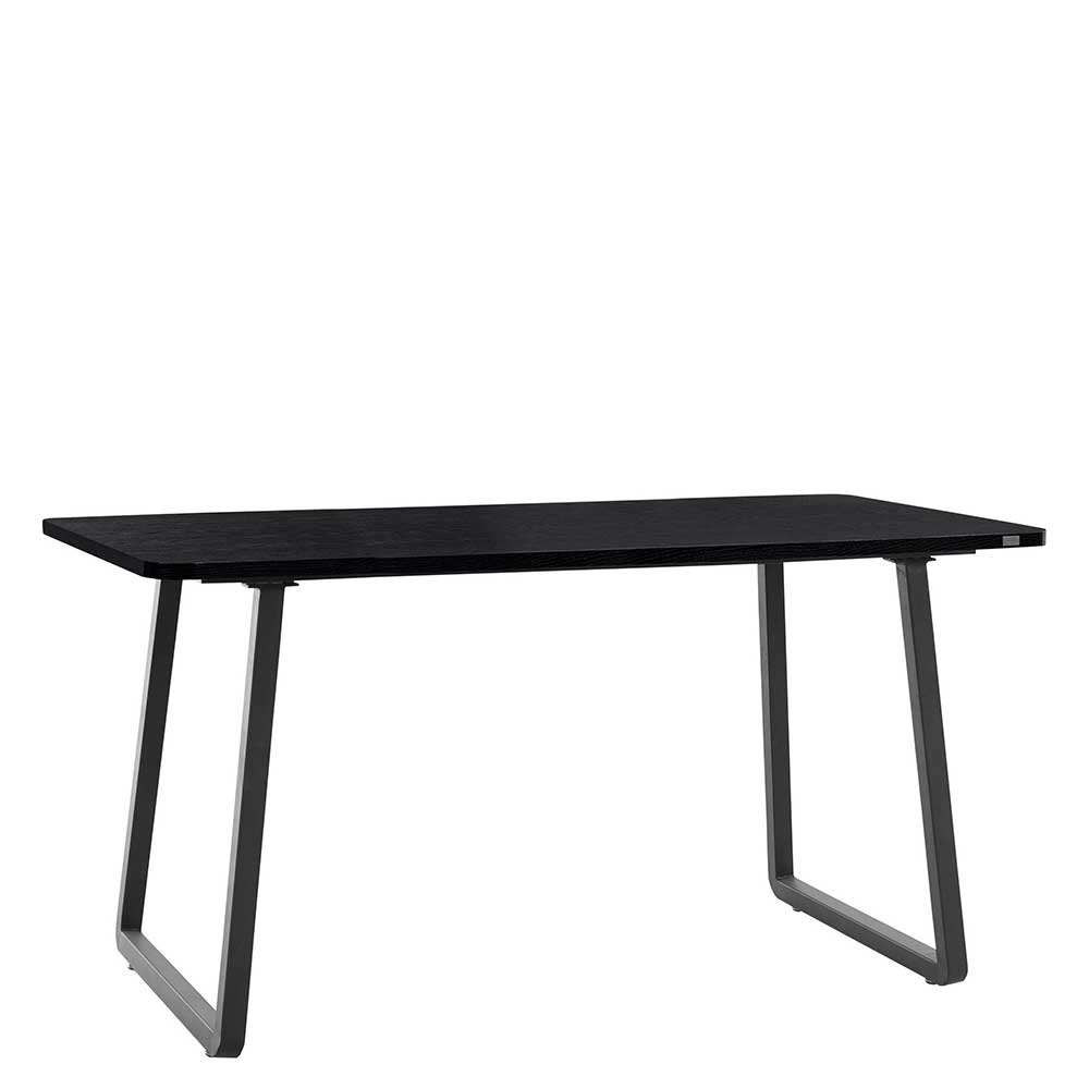 Moderner Küchen Tisch Arama in Schwarz mit Bügelgestell