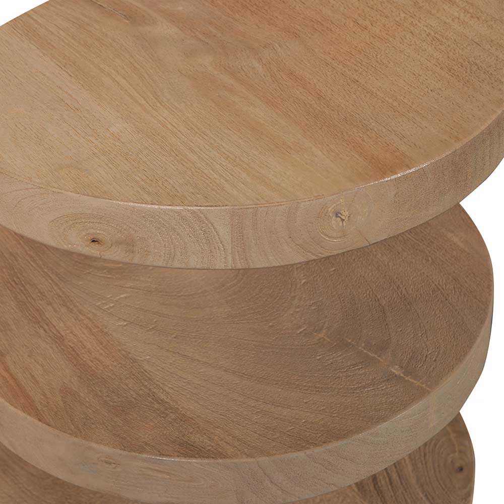 Skandi Design Beistelltisch Larrossa mit halbrunder Tischplatte aus Massivholz