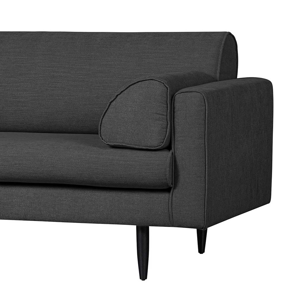 Skandi Design Wohnzimmer Couch Pardys in Dunkelgrau mit drei Sitzplätzen