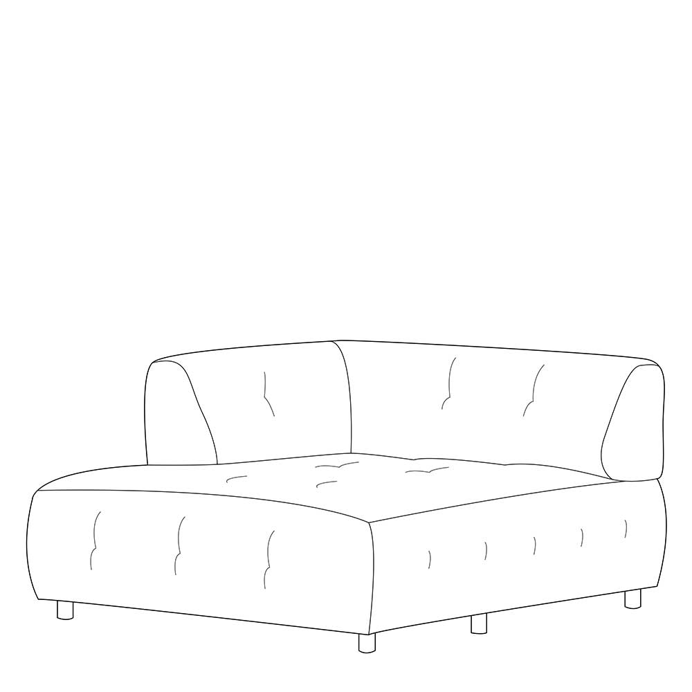 Sofa Element links modern Vallino 122 cm breit aus Strukturstoff