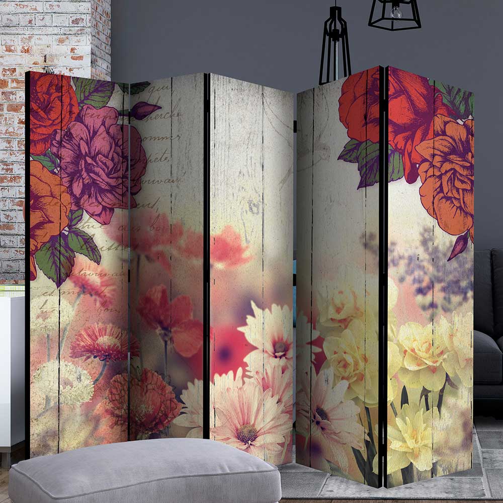 Umkleide Sichtschutz Nicona in Bunt mit XL Blumen Motiv