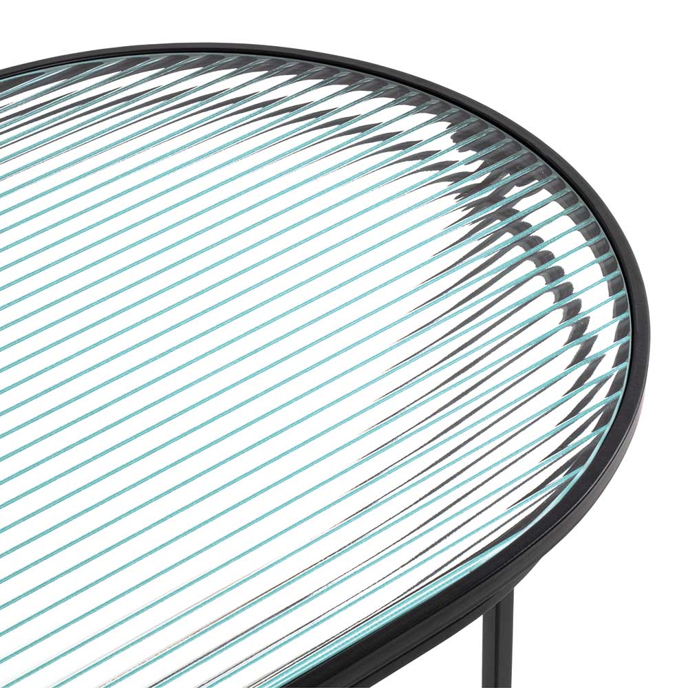 Designcouchtisch Santurio mit ovaler Tischplatte aus Strukturglas