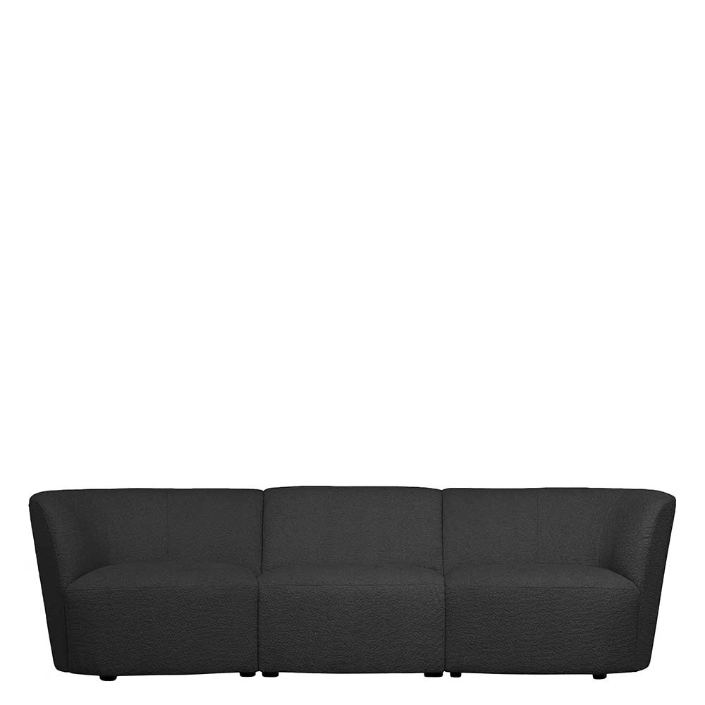 Modulares Couch Element Tommasina in Dunkelgrau aus Boucle Stoff