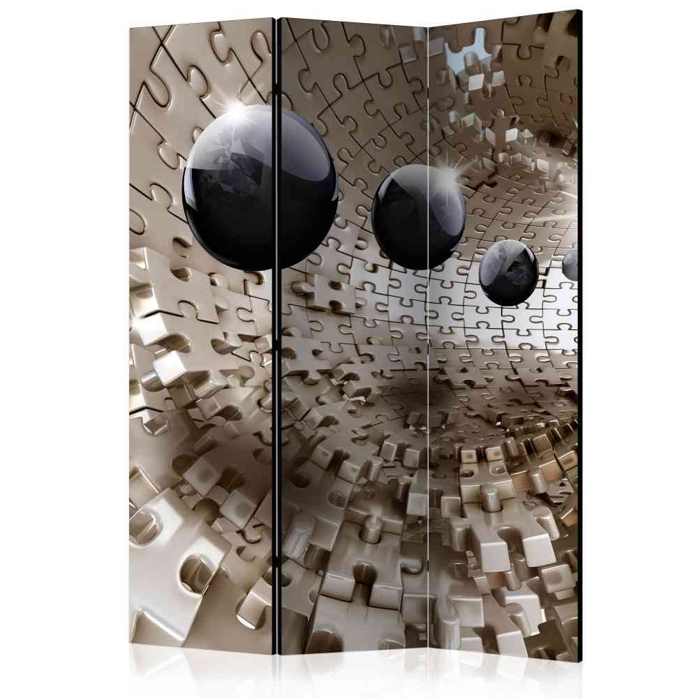 Moderner Raumteiler Paravent Moldivana mit drei Elementen und abstraktem Muster