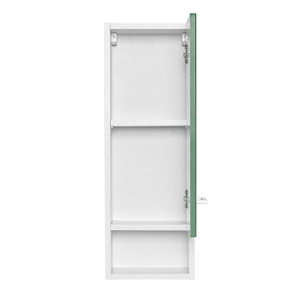 Badezimmer Hängeschrank Jirecan in Grün und Weiß 25 cm breit