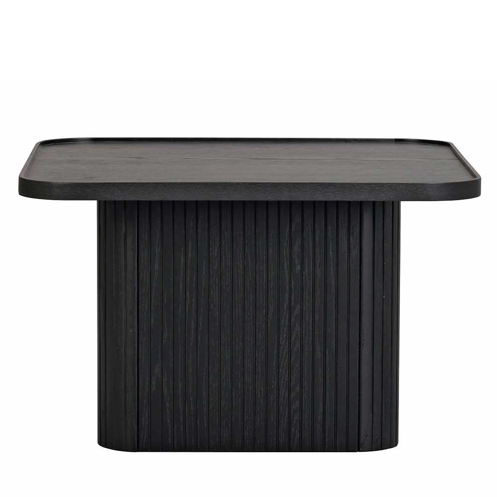 Wohnzimmertische Clouna in Schwarz mit quadratischer Tischplatte (zweiteilig)