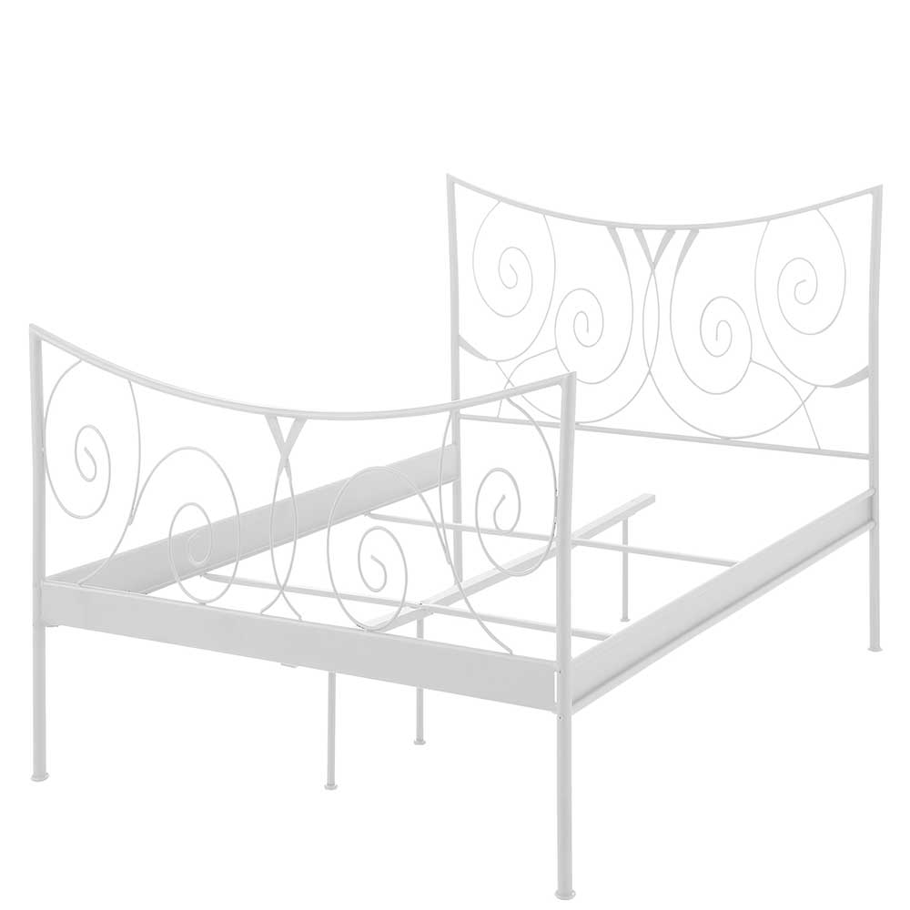 Weißes Vintage Bett Belrica aus Metall