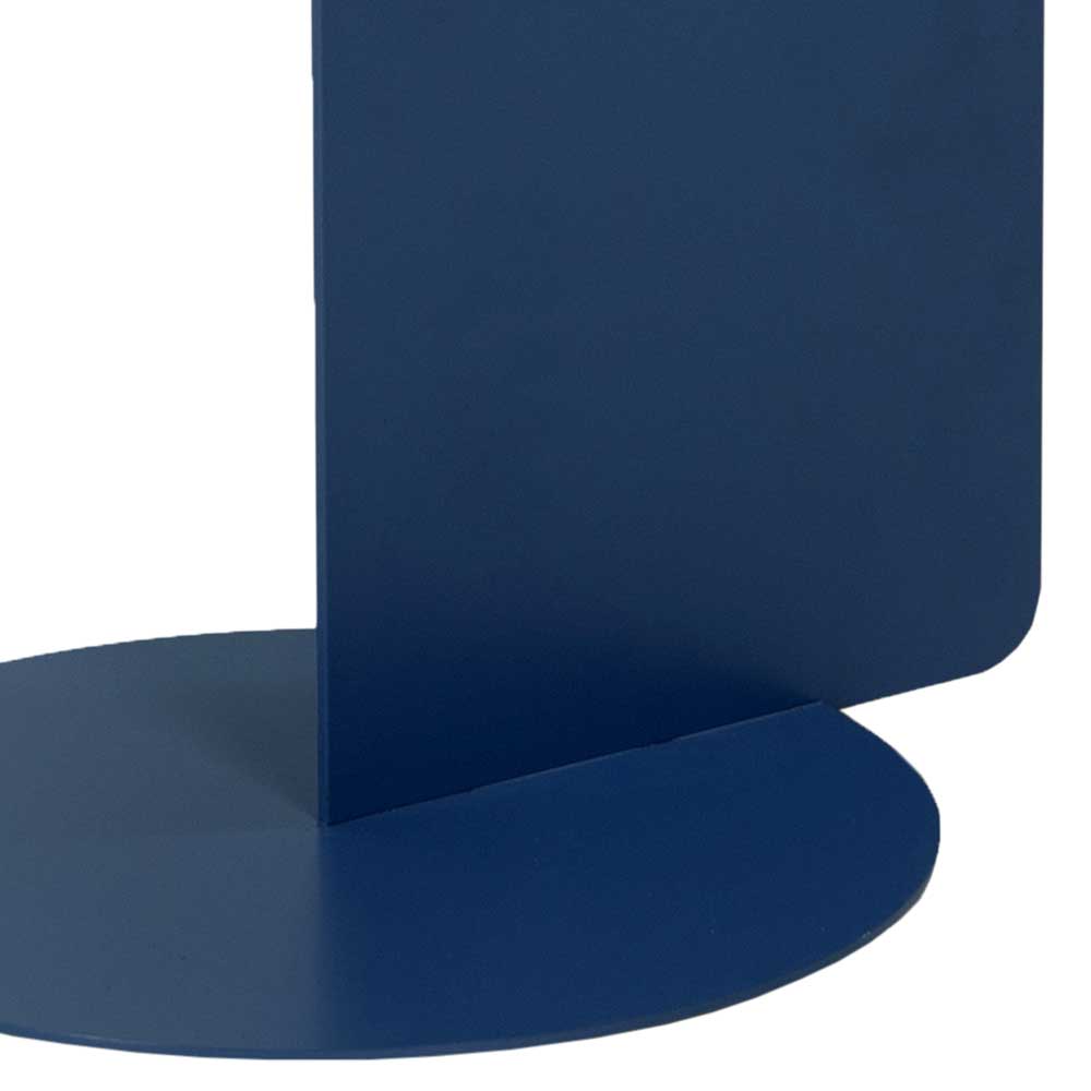 Blauer Beistelltisch Ingbo im Skandi Design aus pulverbeschichtetem Stahl