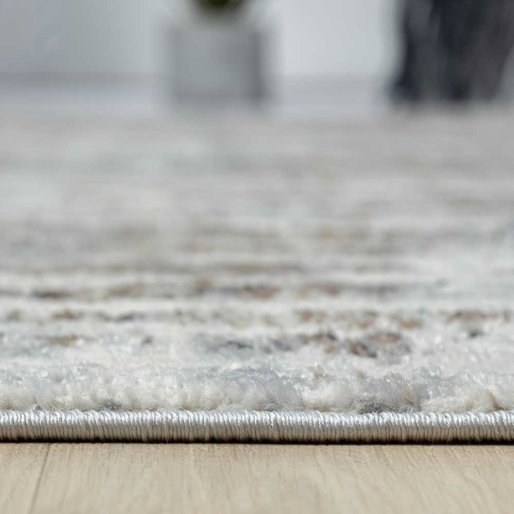 Teppich mit Streifen Nomati in Hellgrau und Creme 160x230 cm und 200x290 cm