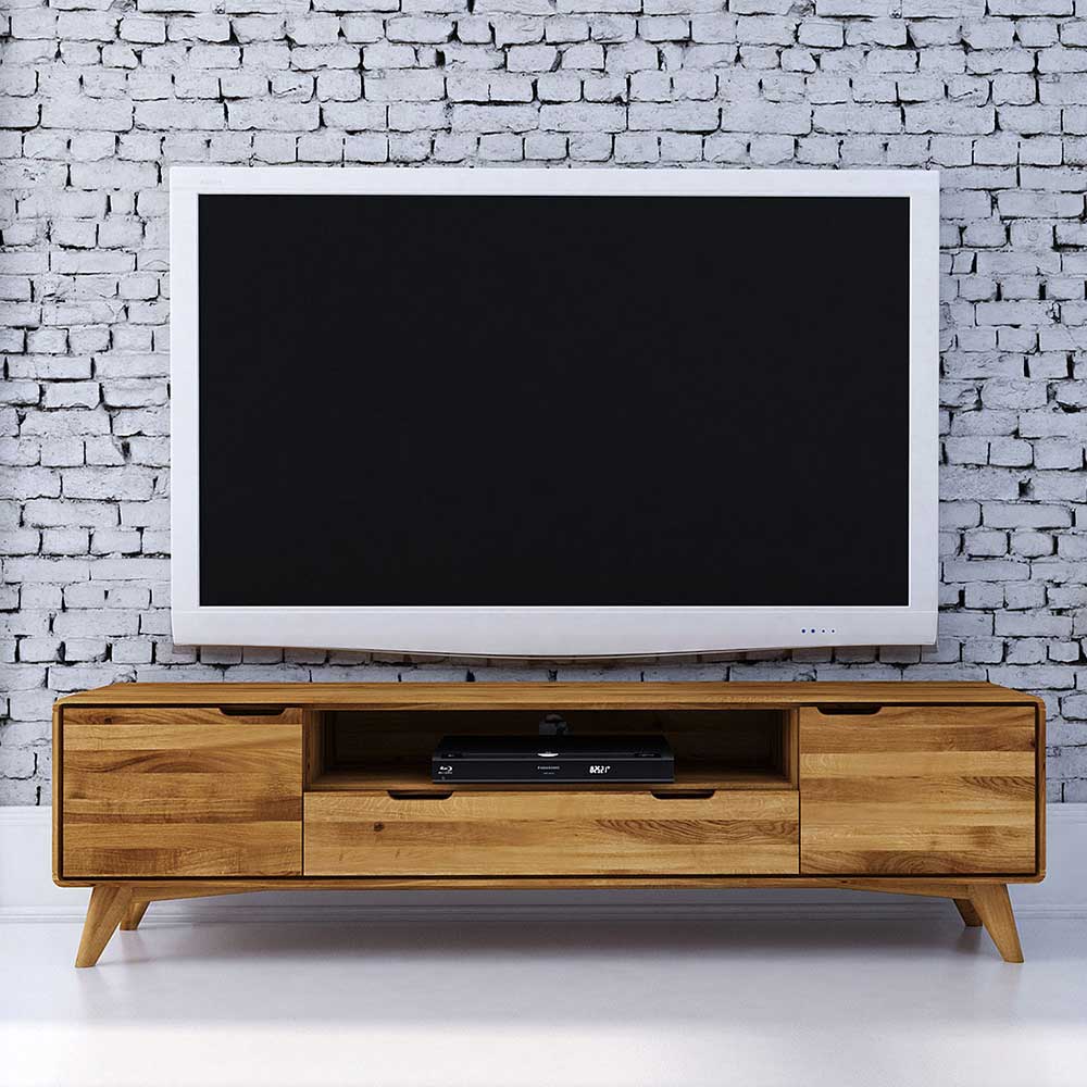 Fernsehlowboard Vinial aus Wildeiche Massivholz 180 cm breit