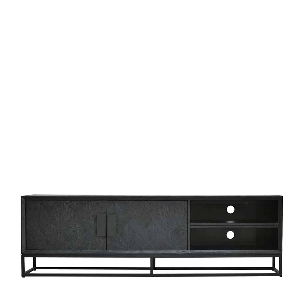 Schwarzes TV Sideboard Asticia in modernem Design 180 cm breit