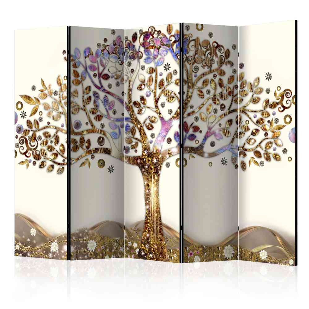 Paravent Maraike mit Phantasie Baum Motiv 225 cm breit