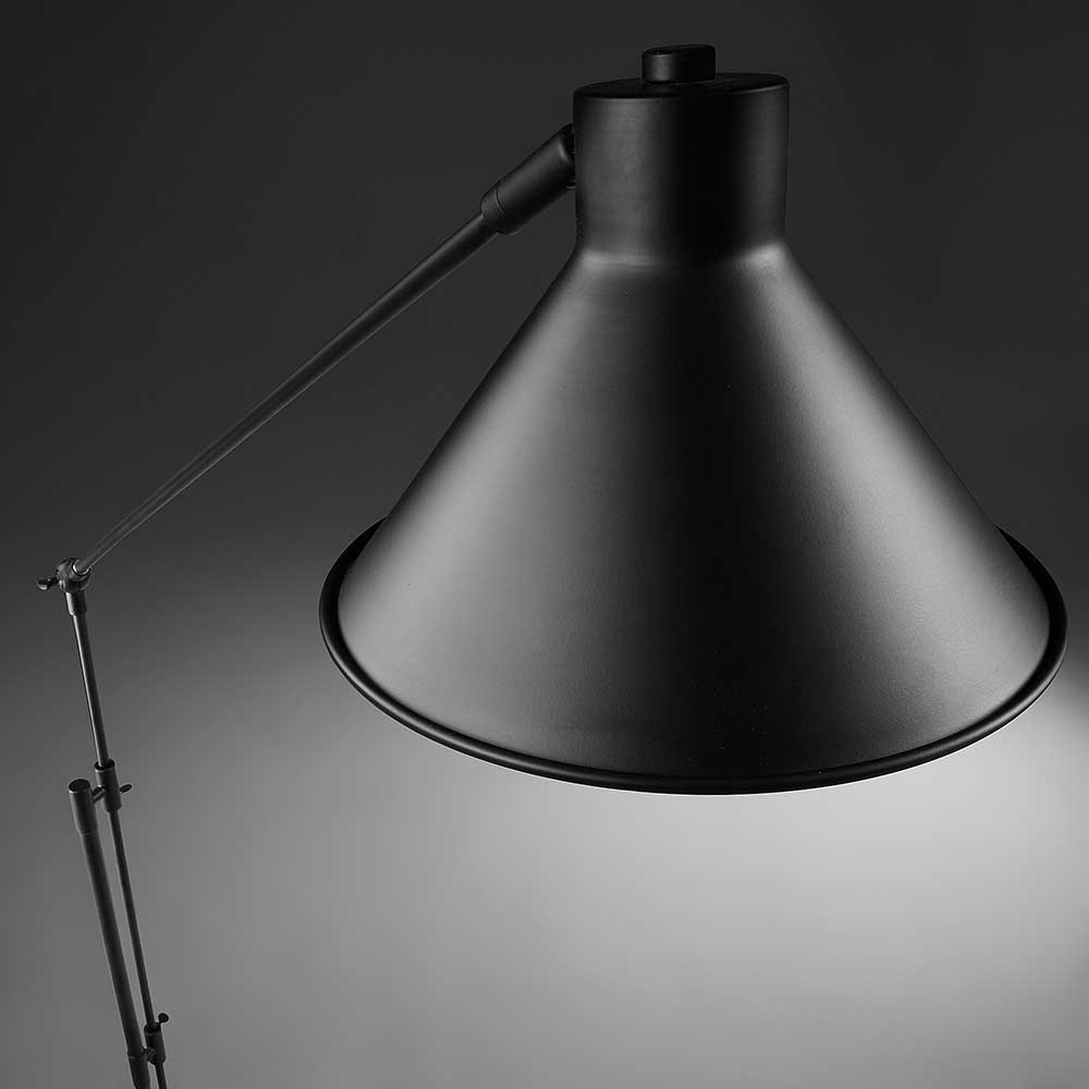 Schwarze Stehlampe Imuraca aus Stahl 220 cm hoch