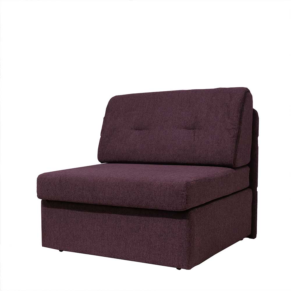 Hochwertiger Sessel Zmaranda in Dunkellila mit Schlaffunktion