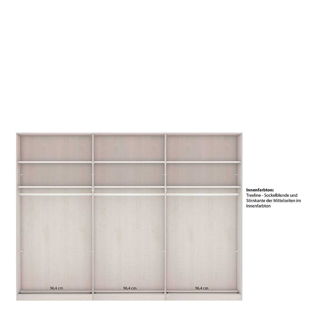 Gleittürenschrank ohne Spiegel Tudana in Weiß 217 cm hoch