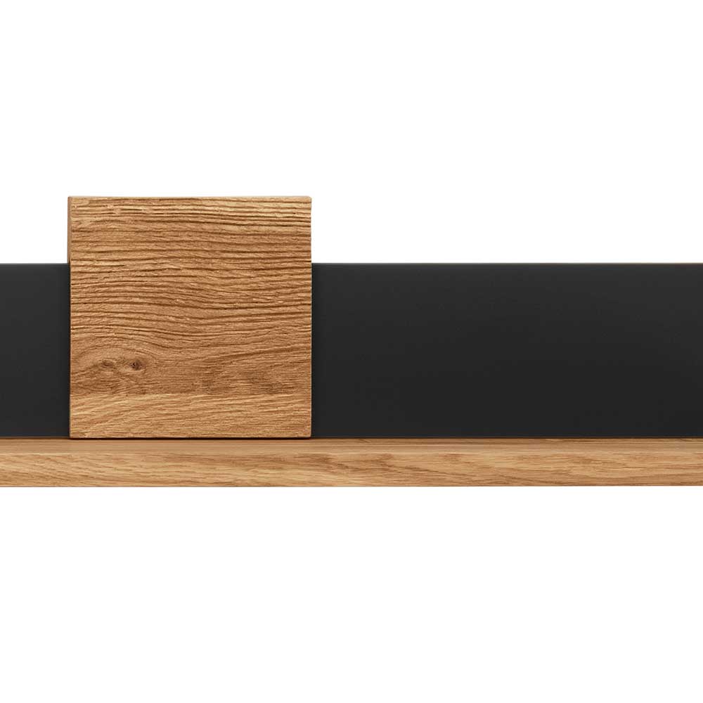 Wildeiche Massivholzregal Despinia in modernem Design 140 cm breit