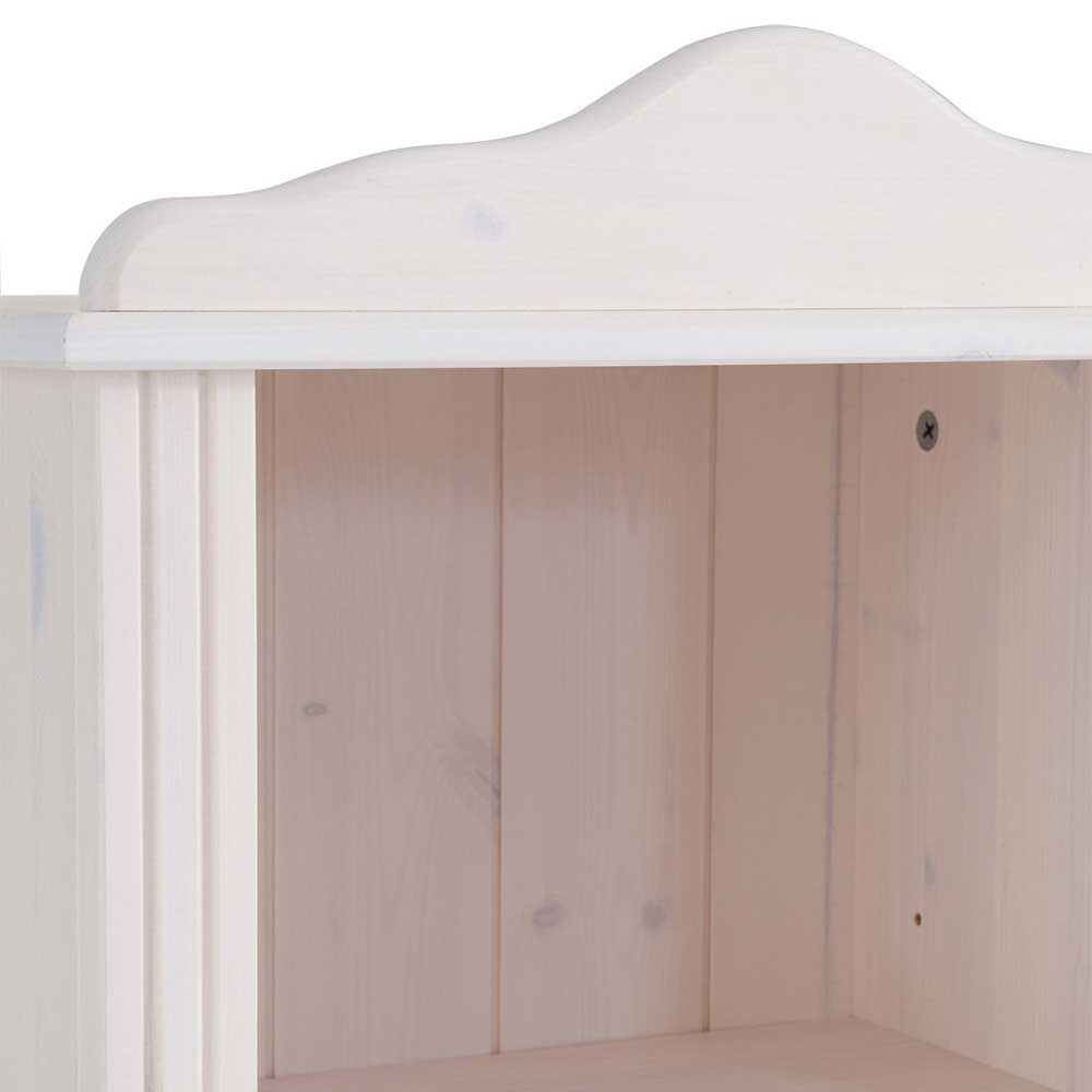 Landhaus Bücherschrank Luressia in Weiß lasiert aus Kiefer Massivholz