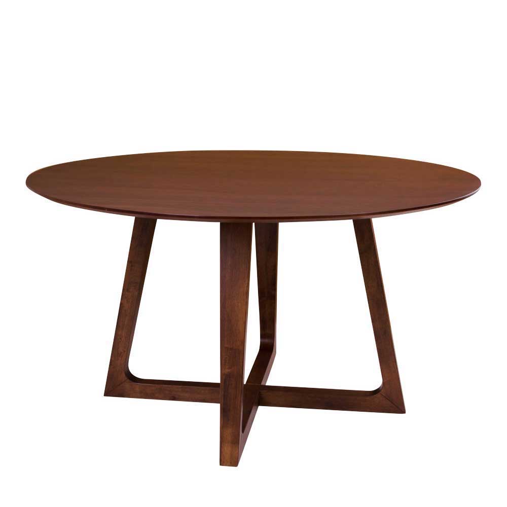 Runder Tisch und Stühle Sidaliva in Dunkelgrün und Walnussfarben (fünfteilig)