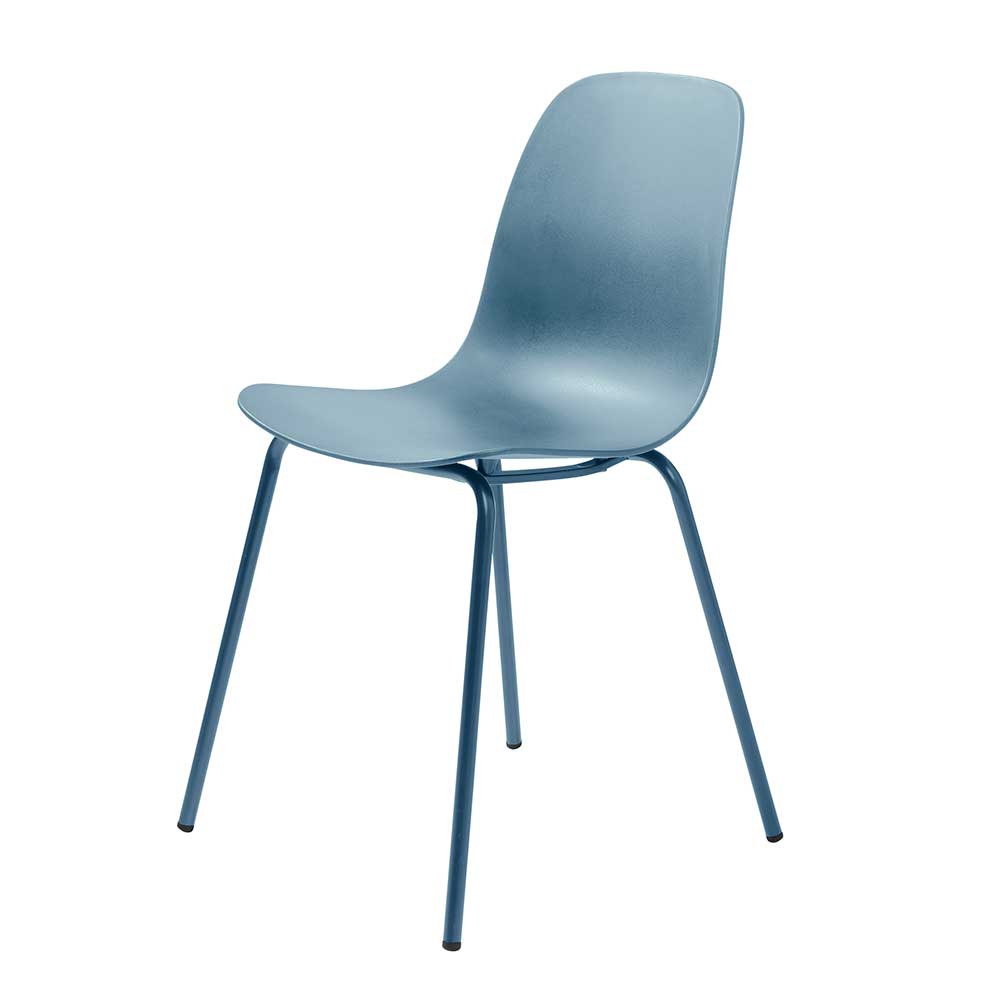 Esstisch Stühle Jasonva in Blaugrau aus Kunststoff und Metall (4er Set)