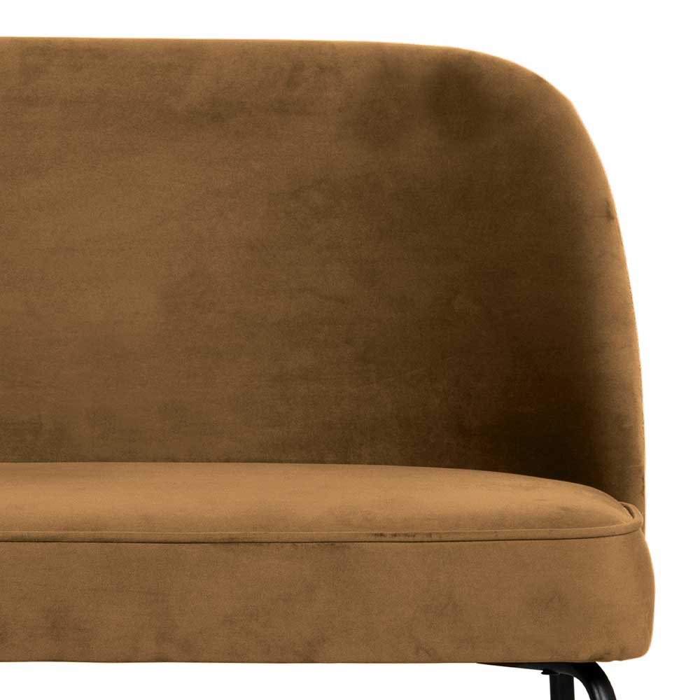 Esstisch Sofa Laveland in Honigfarben und Schwarz aus Samt und Metall